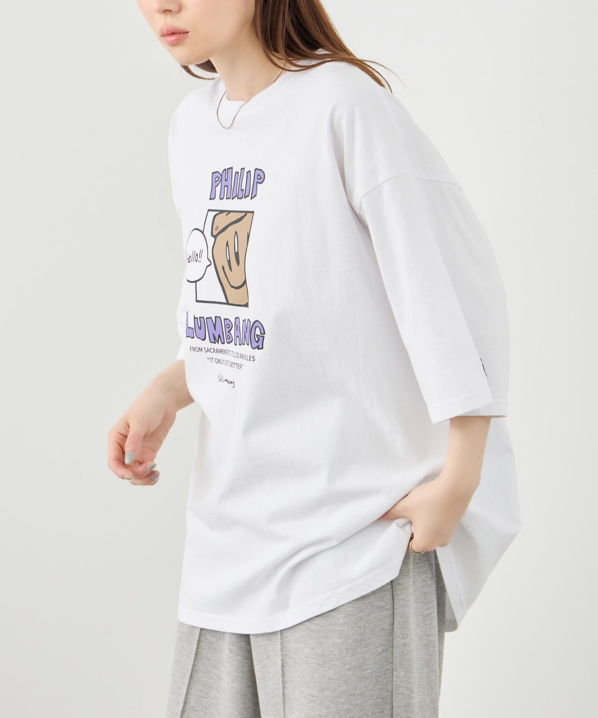 Philip Lumbang ランチバッググラフィック ロゴプリント 半袖Tシャツ メンズ メール便 対応商品