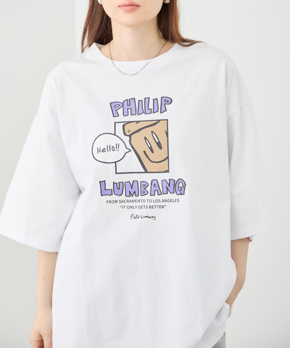 Philip Lumbang ランチバッググラフィック ロゴプリント 半袖Tシャツ メンズ メール便 対応商品