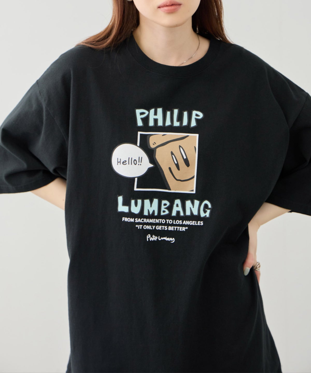 Philip Lumbang ランチバッググラフィック ロゴプリント 半袖Tシャツ メンズ メール便 対応商品