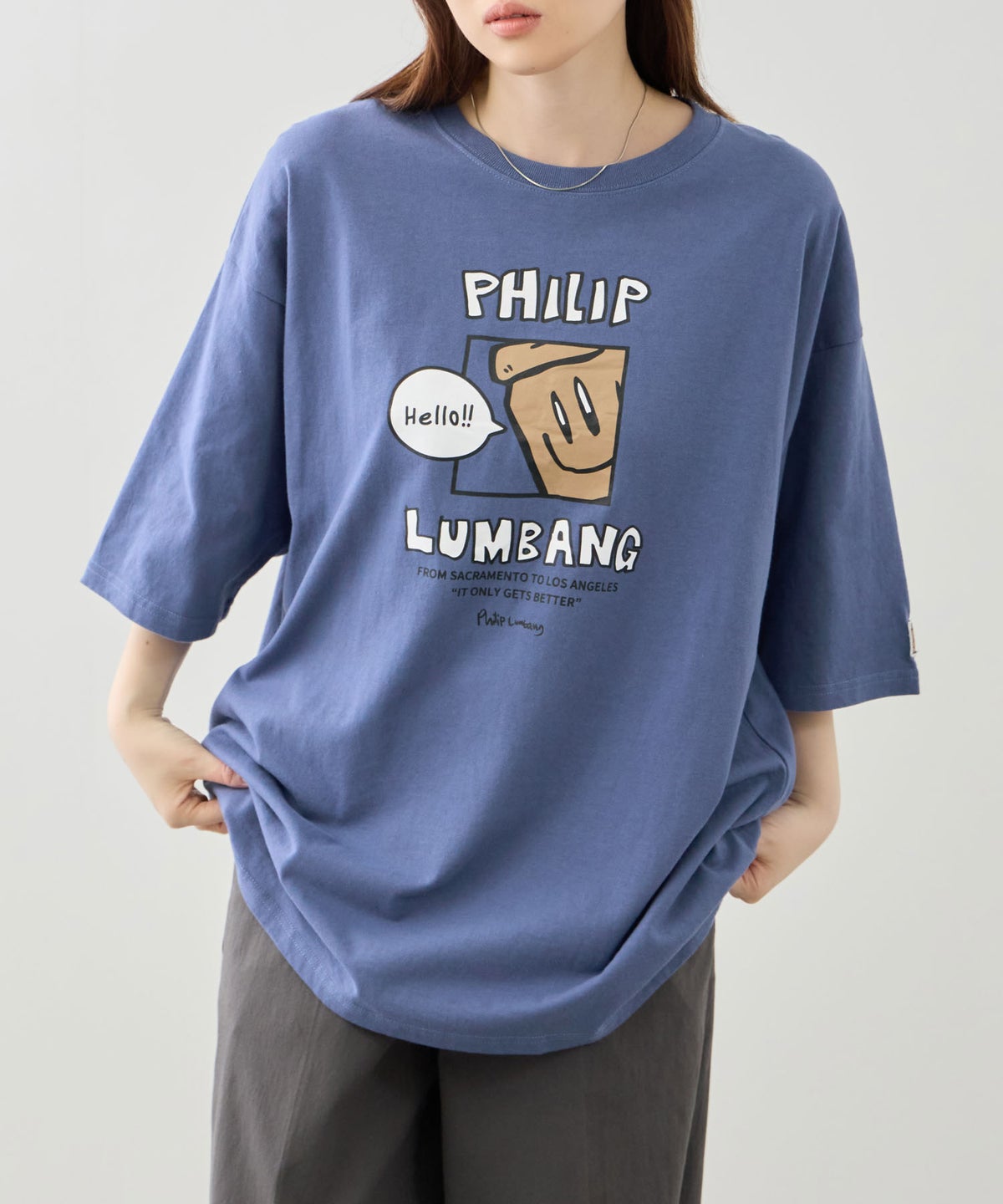 Philip Lumbang ランチバッググラフィック ロゴプリント 半袖Tシャツ メンズ メール便 対応商品