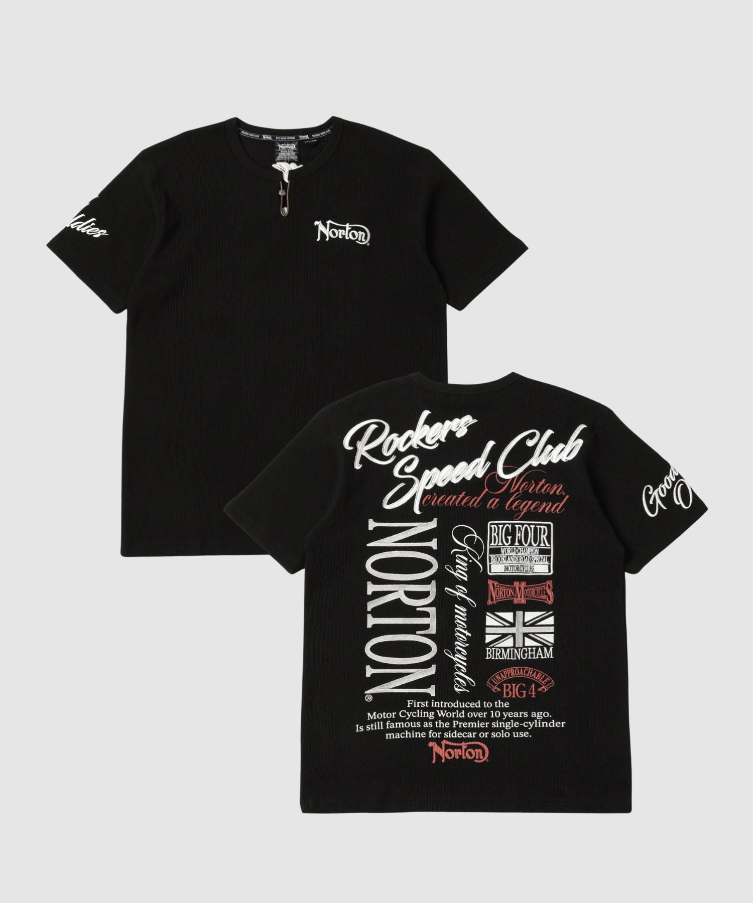 Norton バックロゴプリント サーマルキーネック半袖Tシャツ メンズ