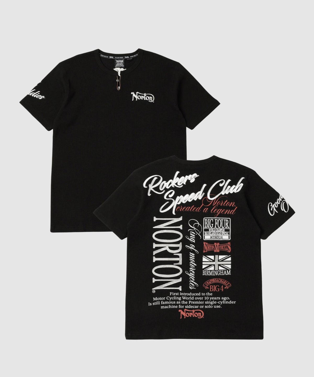 Norton バックロゴプリント サーマルキーネック半袖Tシャツ メンズ メール便 対応商品