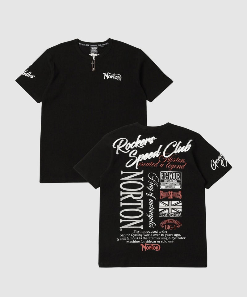 Norton バックロゴプリント サーマルキーネック半袖Tシャツ メンズ メール便 対応商品商品画像-1