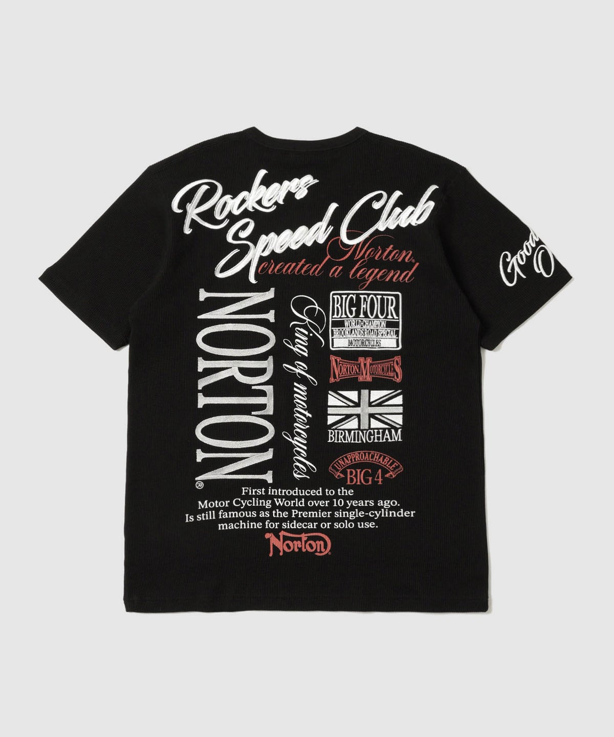 Norton バックロゴプリント サーマルキーネック半袖Tシャツ メンズ メール便 対応商品