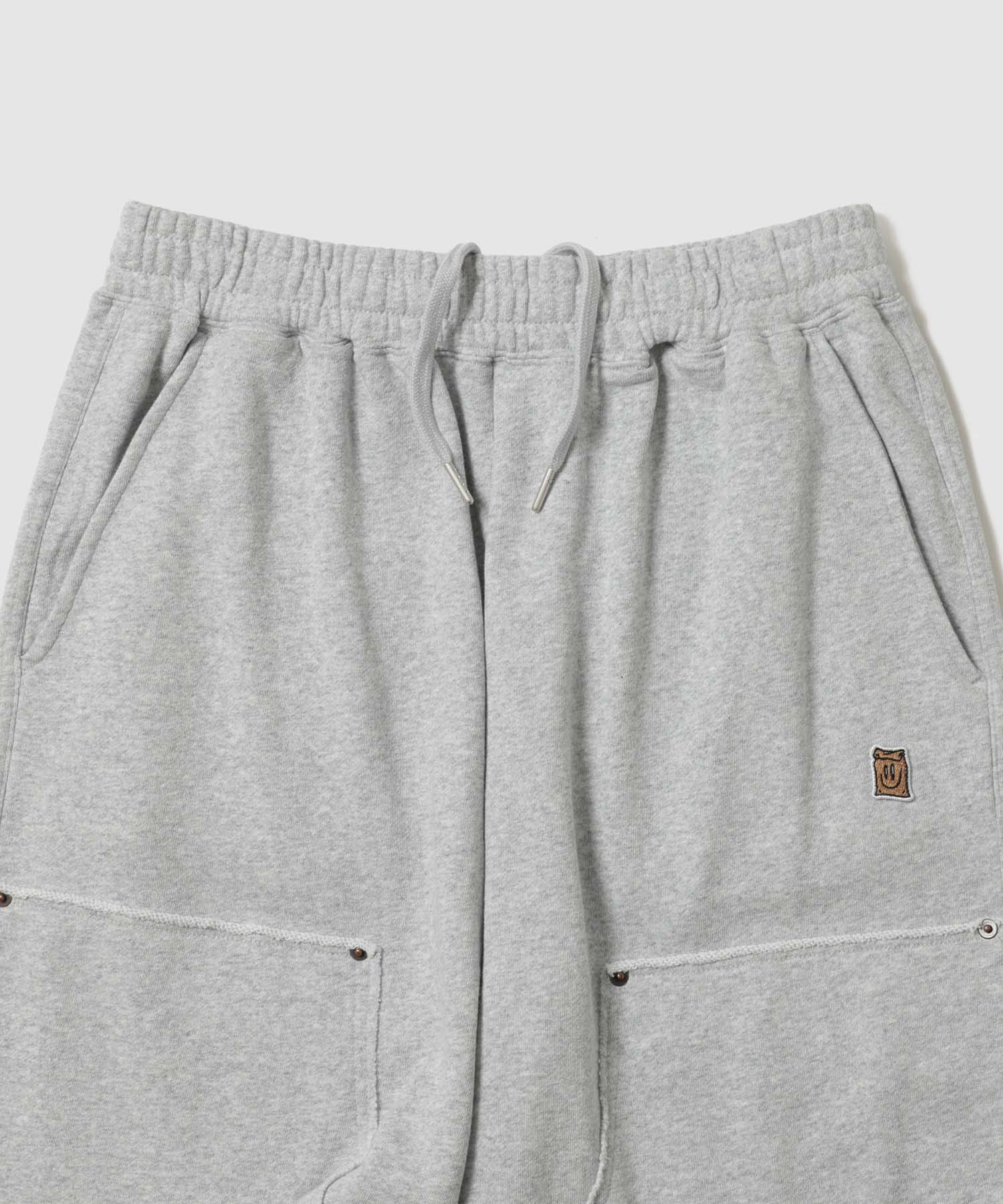 Philip Lumbang ヴィンテージ加工ダブルニースウェットハーフパンツ メンズ