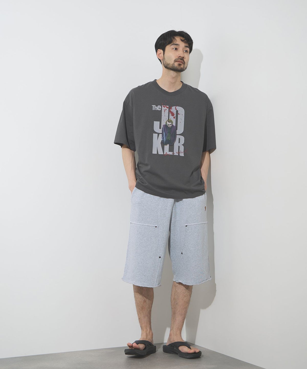 Philip Lumbang ヴィンテージ加工ダブルニースウェットハーフパンツ メンズ
