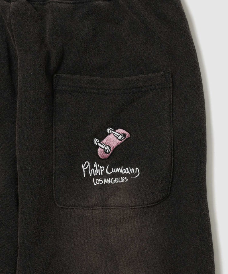 Philip Lumbang ヴィンテージ加工ダブルニースウェットハーフパンツ メンズ商品画像-9