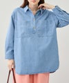 Idnes デニムスキッパーブラウス レディース商品サムネイル-3