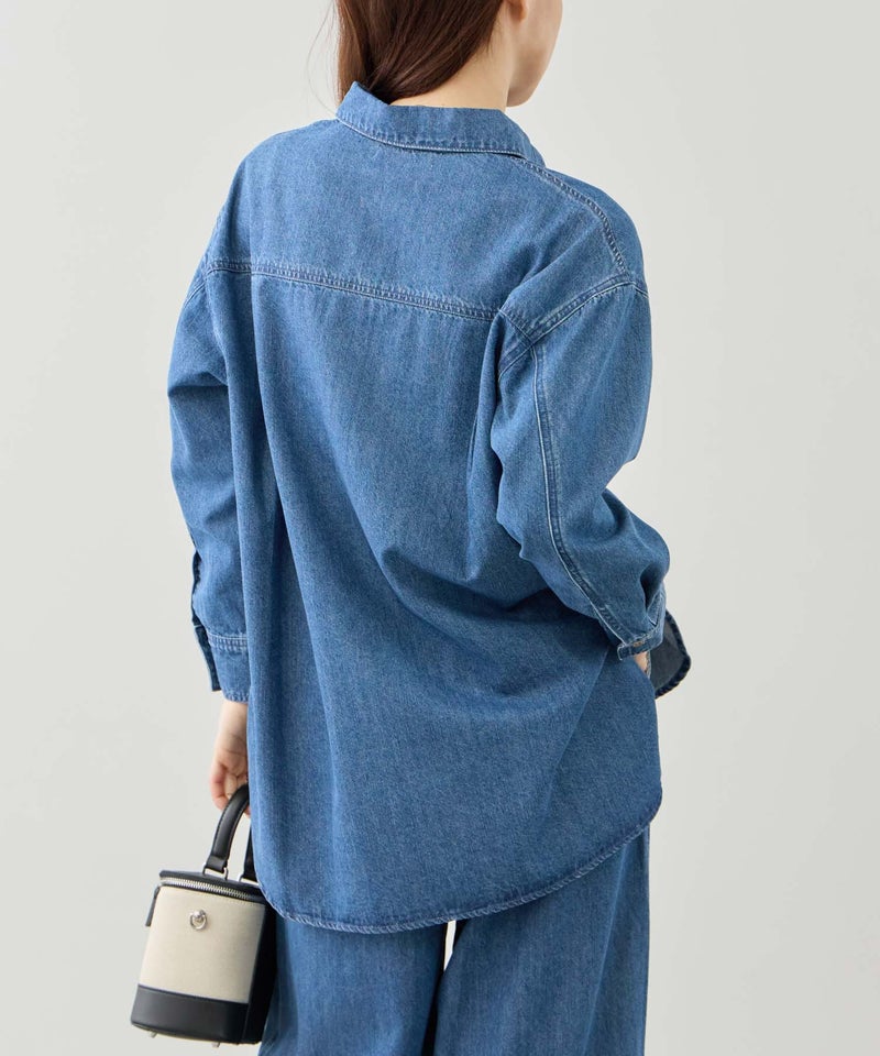 [値下げ]Idnes  デニムスキッパーブラウス レディース商品画像-5