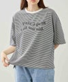 Idnes ピンボーダーロゴTシャツ レディース メール便 対応商品商品サムネイル-1
