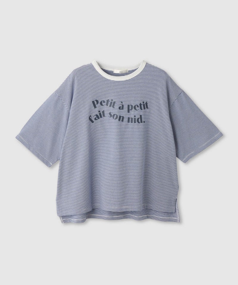Idnes  ピンボーダーロゴTシャツ レディース メール便 対応商品商品画像-3