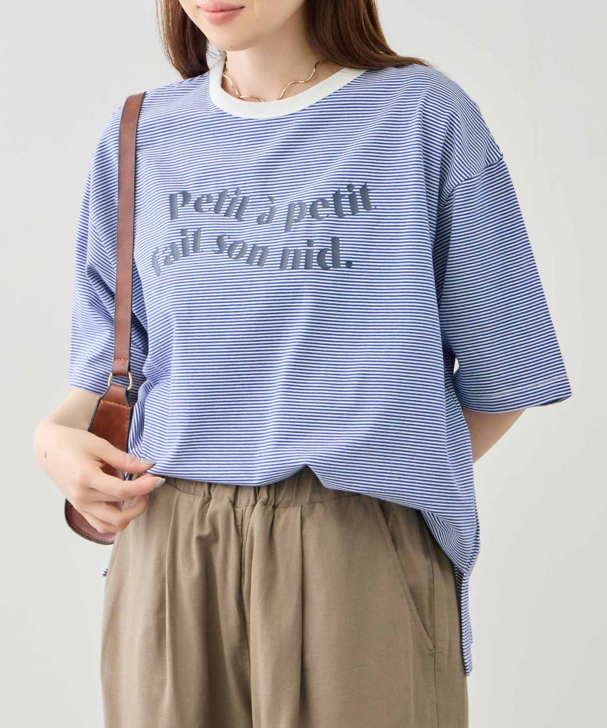 Idnes ピンボーダーロゴTシャツ レディース メール便 対応商品