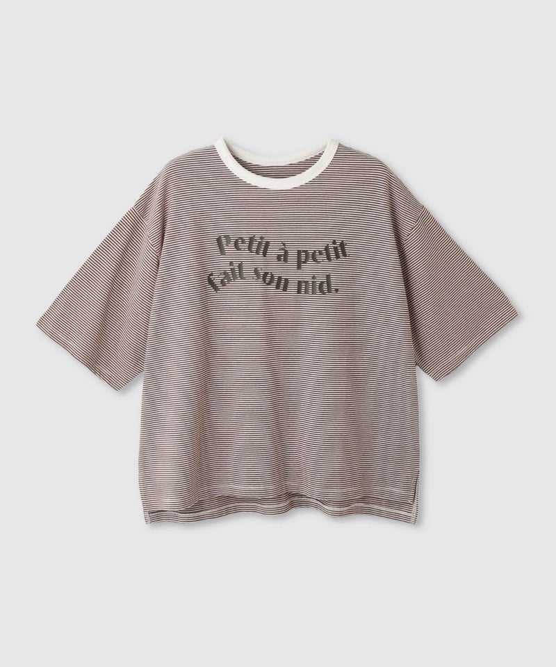 Idnes ピンボーダーロゴTシャツ レディース メール便 対応商品商品画像-4