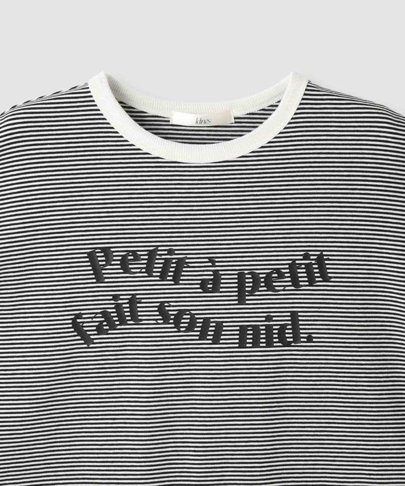 Idnes ピンボーダーロゴTシャツ レディース メール便 対応商品商品画像-6