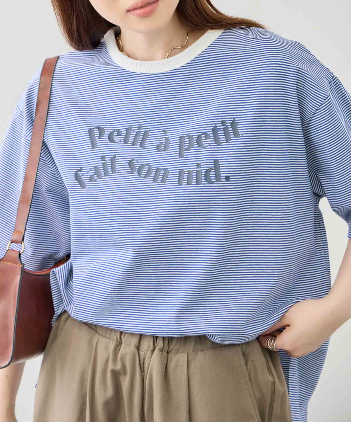 Idnes ピンボーダーロゴTシャツ レディース メール便 対応商品