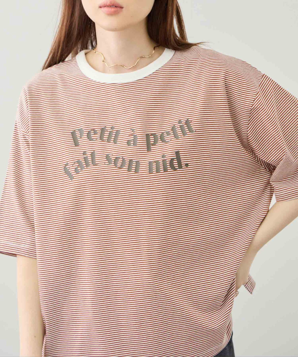 Idnes ピンボーダーロゴTシャツ レディース メール便 対応商品