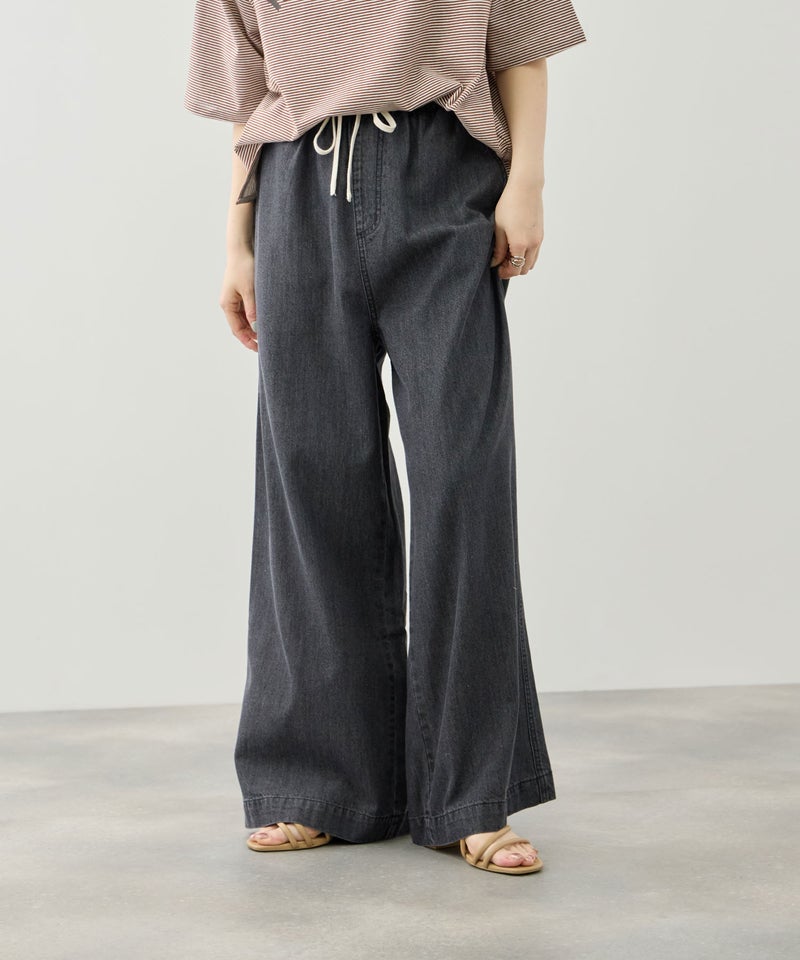Idnes デニムイージーワイドパンツ レディース商品画像-1