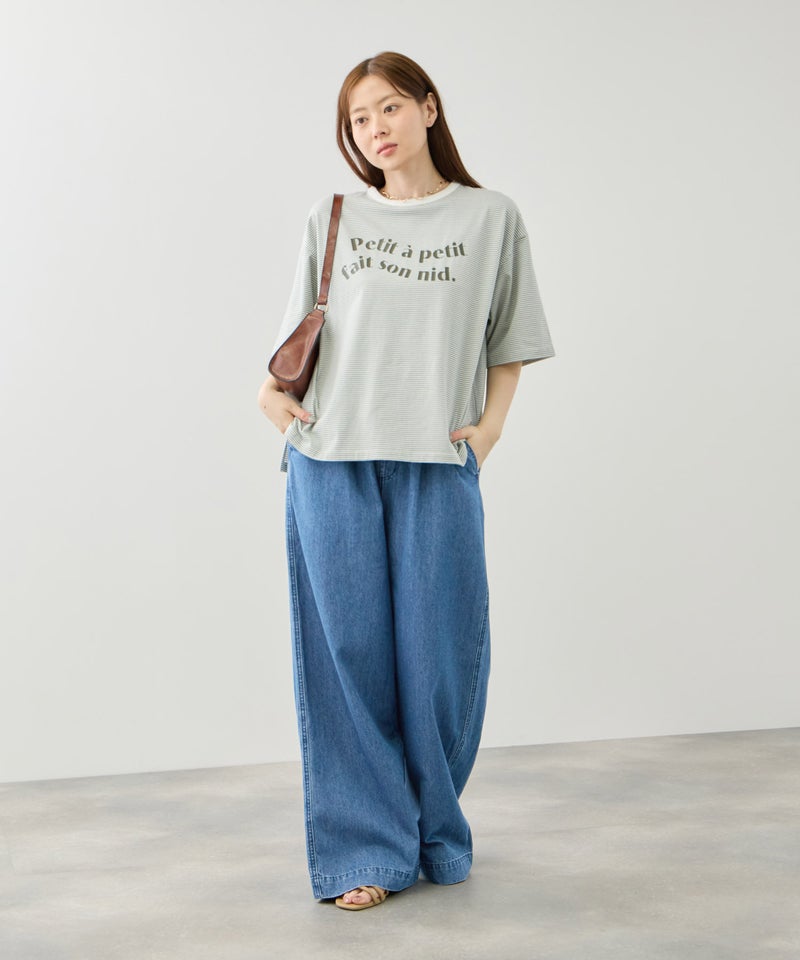 Idnes デニムイージーワイドパンツ レディース商品画像-8