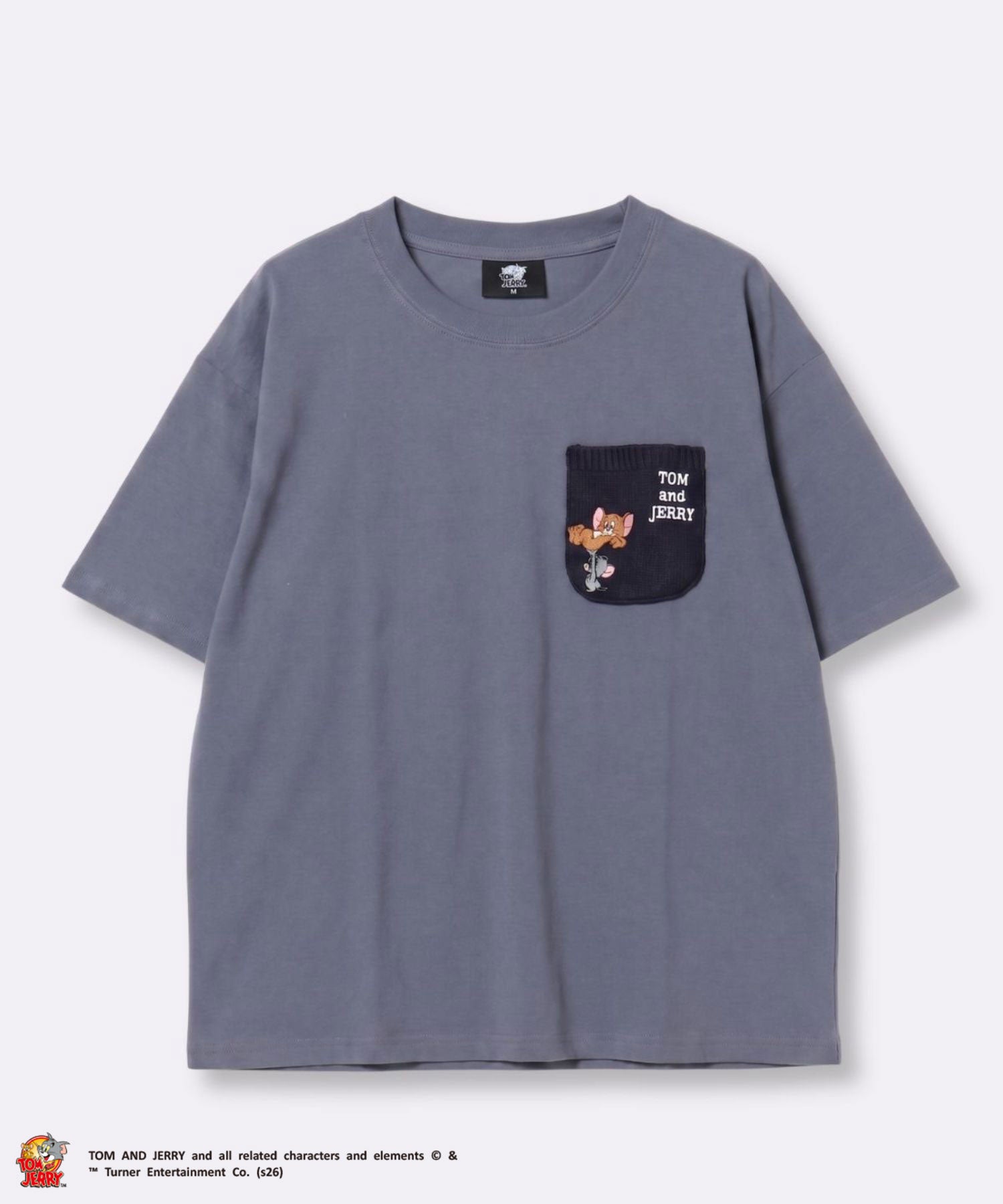 Tom and Jerry ニットポケット刺繍半袖Tシャツ メンズ