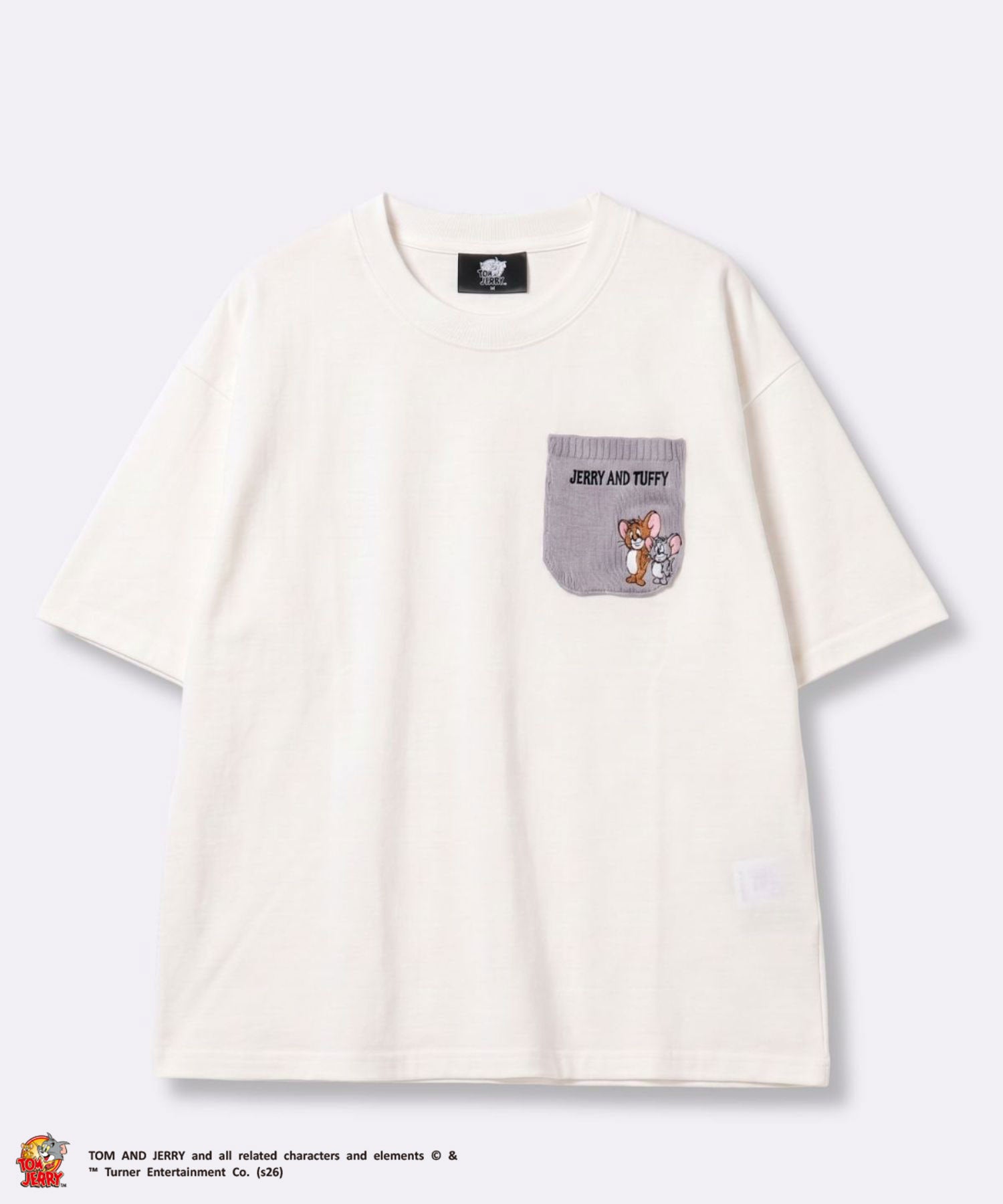 Tom and Jerry ニットポケット刺繍半袖Tシャツ メンズ