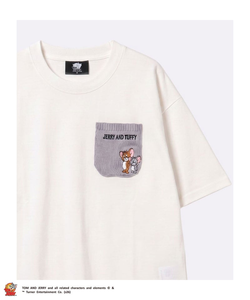 Tom and Jerry ニットポケット刺繍半袖Tシャツ メンズ メール便 対応商品商品画像-5