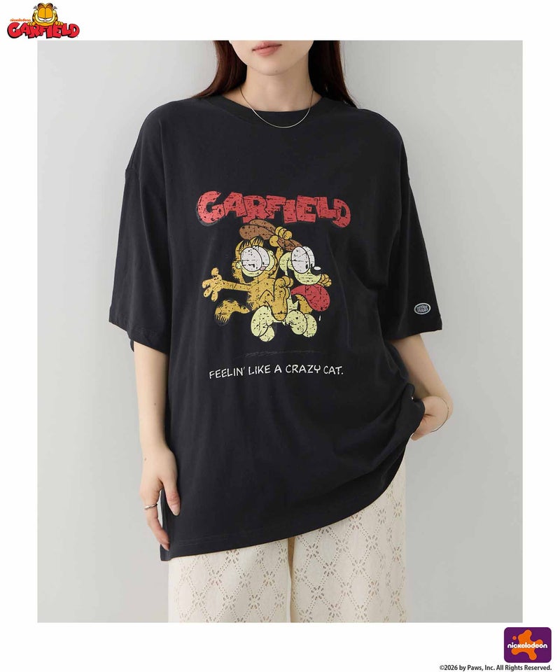 DISCUS×Garfield アソートグラフィックプリント クルーネック半袖Tシャツ レディース メール便 対応商品商品画像-1