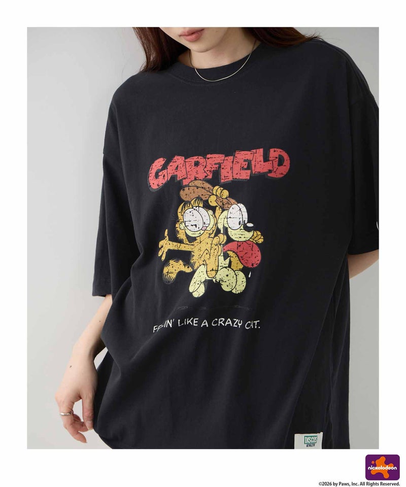 DISCUS×Garfield アソートグラフィックプリント クルーネック半袖Tシャツ レディース メール便 対応商品商品画像-3