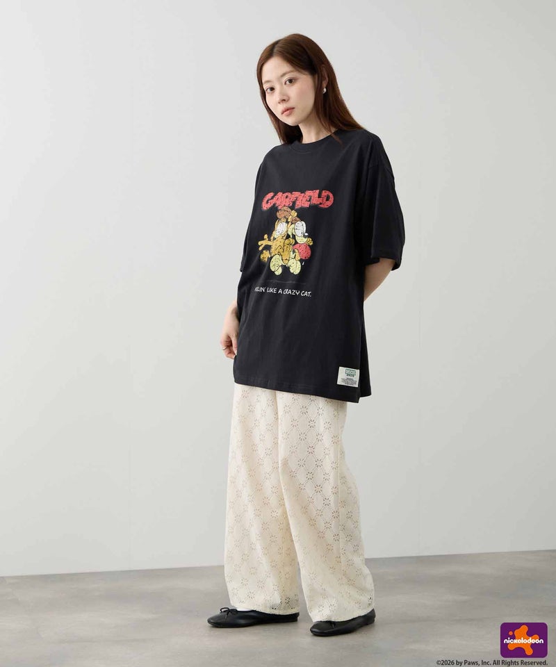 DISCUS×Garfield アソートグラフィックプリント クルーネック半袖Tシャツ レディース メール便 対応商品商品画像-5