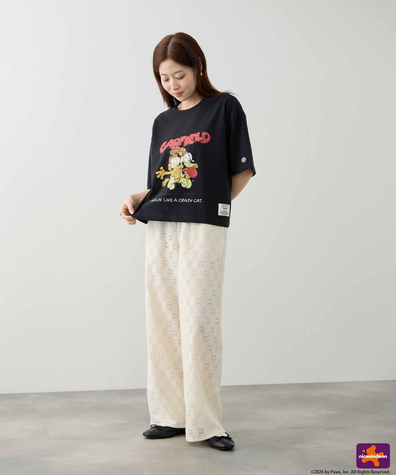 DISCUS×Garfield アソートグラフィックプリント クルーネック半袖Tシャツ レディース メール便 対応商品商品画像-10