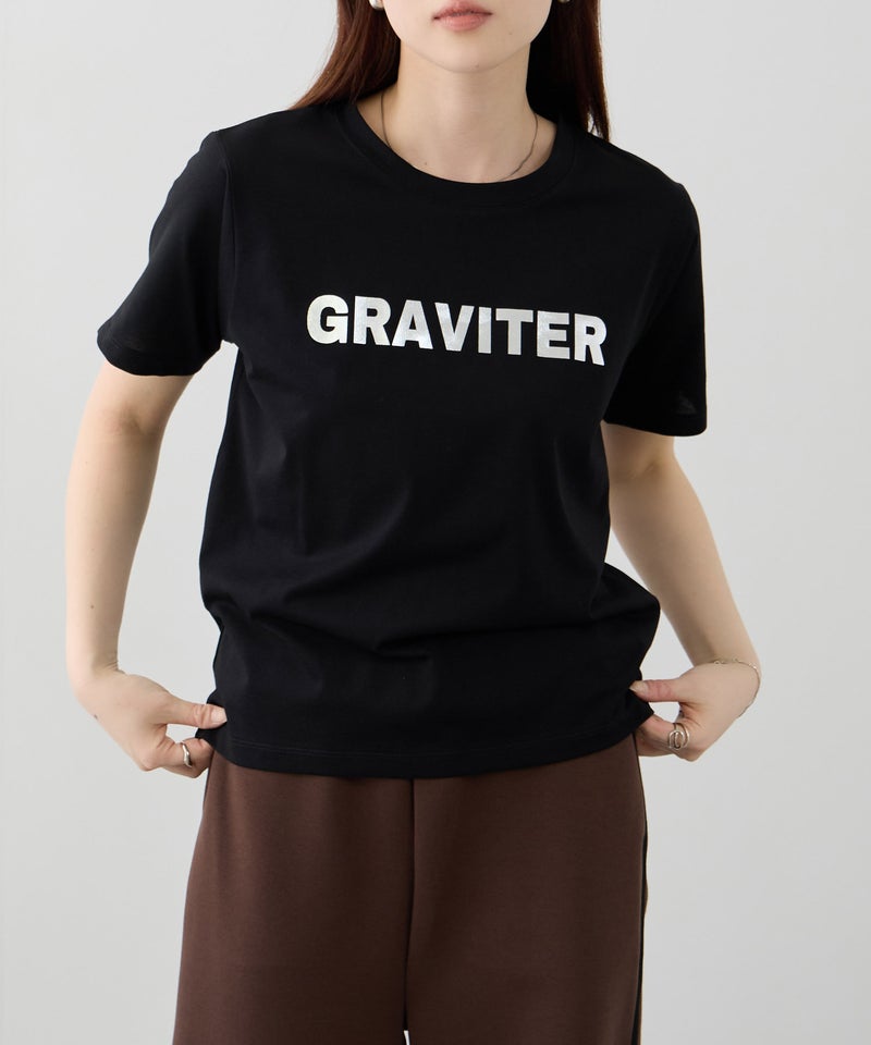 NAVY  SARARI 箔プリントTシャツ レディース メール便 対応商品商品画像-2