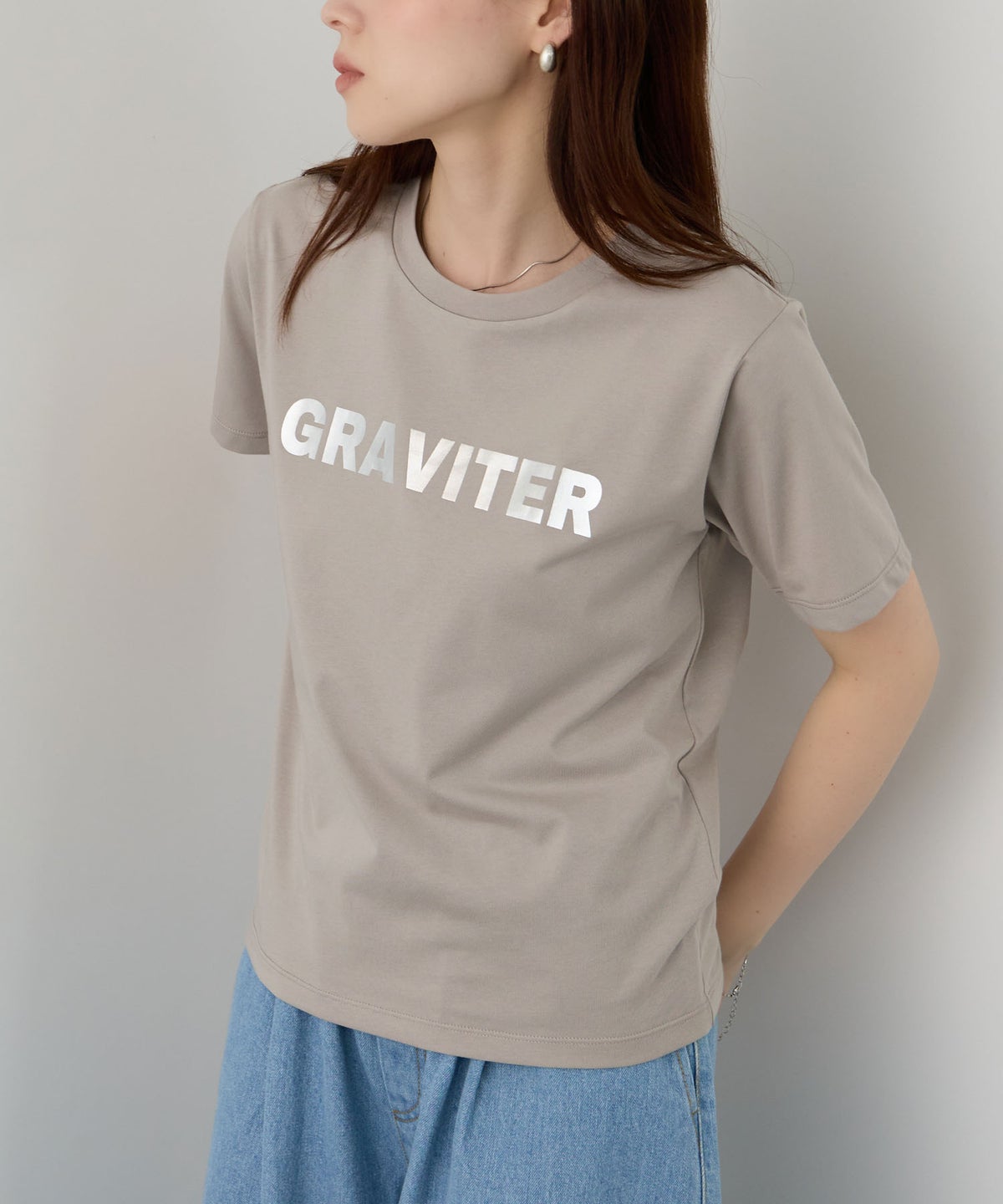 NAVY SARARI 箔プリントTシャツ レディース メール便 対応商品