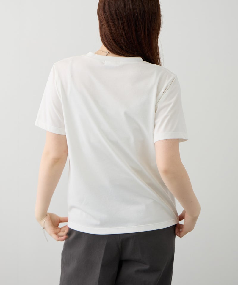 NAVY  SARARI 箔プリントTシャツ レディース メール便 対応商品商品画像-6