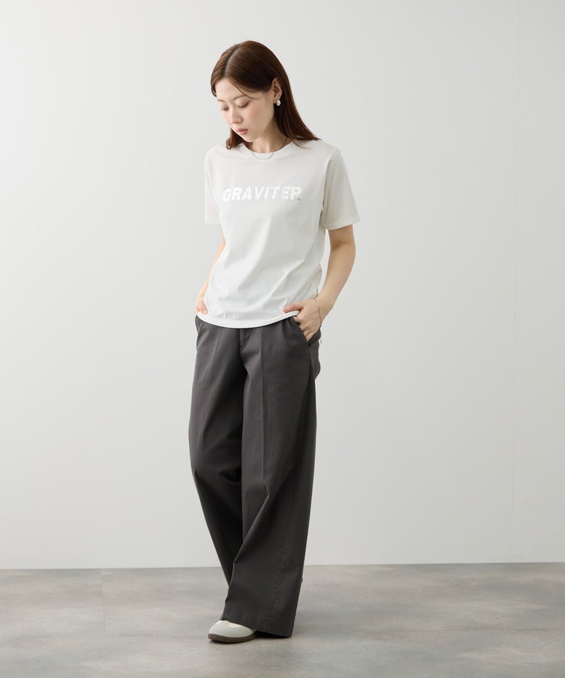 NAVY  SARARI 箔プリントTシャツ レディース メール便 対応商品商品画像-7