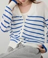 NAVY  SARARI Vネックカーディガン レディース商品サムネイル-5