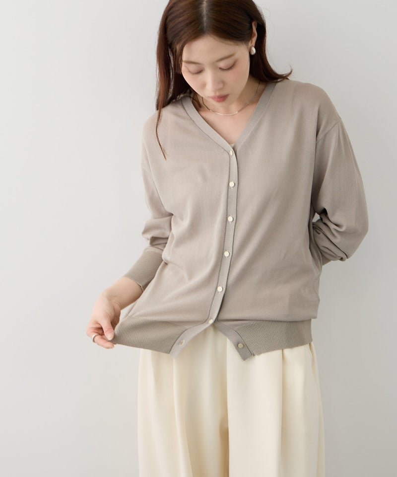 NAVY SARARI Vネックカーディガン レディース商品画像-10