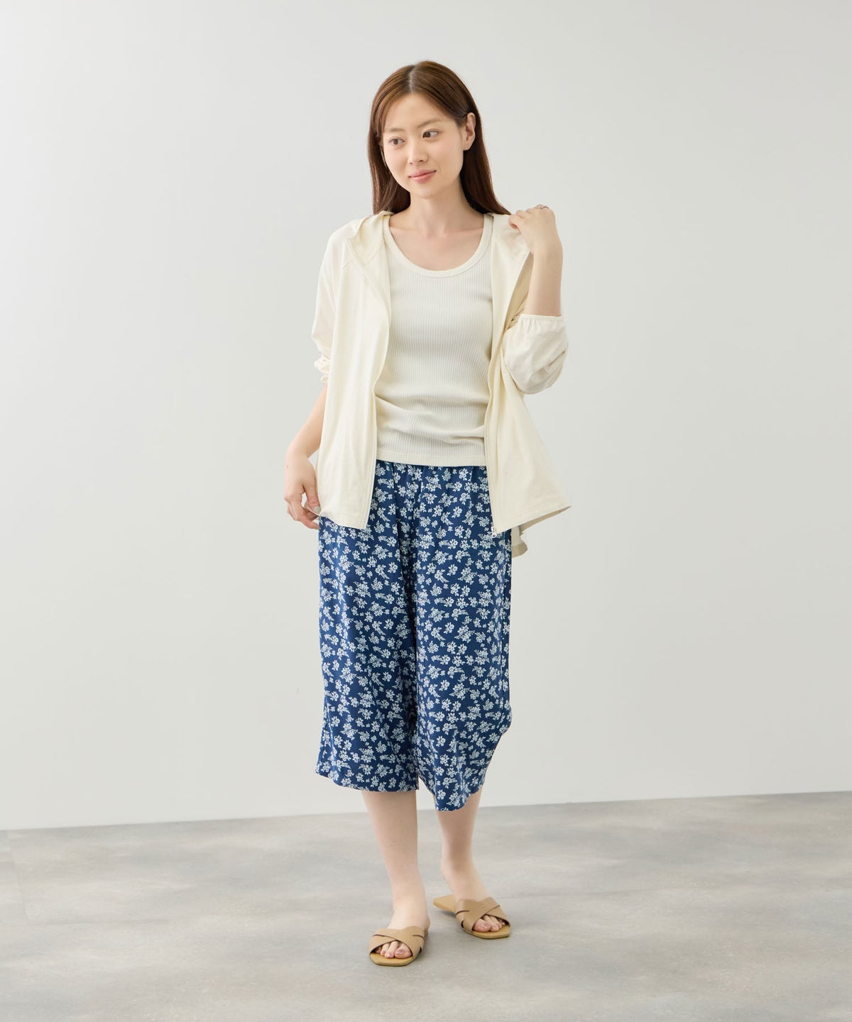 NAVY SARARI ステテコ 総柄 レディース