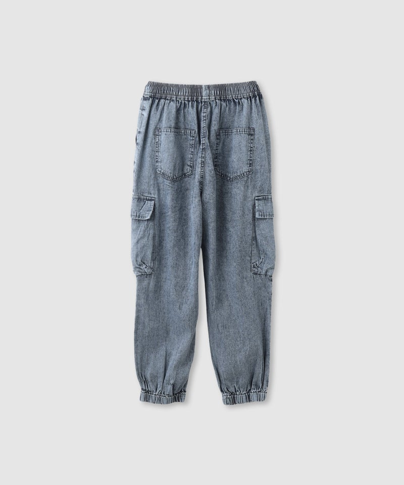 NAVY ライトオンスデニム イージーカーゴパンツ キッズ商品画像-3