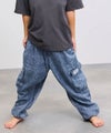 NAVY ライトオンスデニム イージーカーゴパンツ キッズ商品サムネイル-4