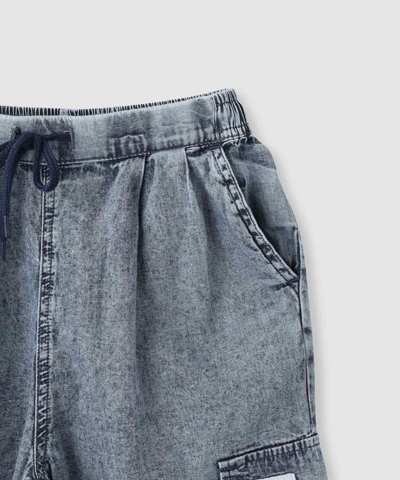 NAVY ライトオンスデニム イージーカーゴパンツ キッズ商品画像-5