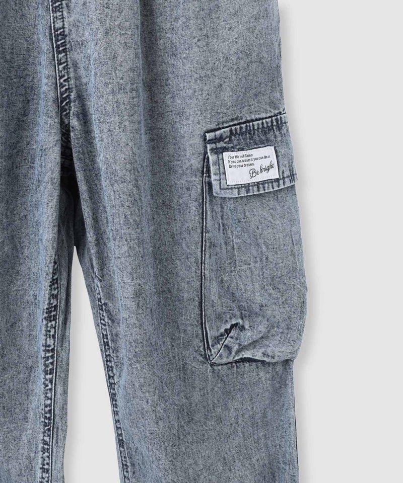 NAVY ライトオンスデニム イージーカーゴパンツ キッズ商品画像-7