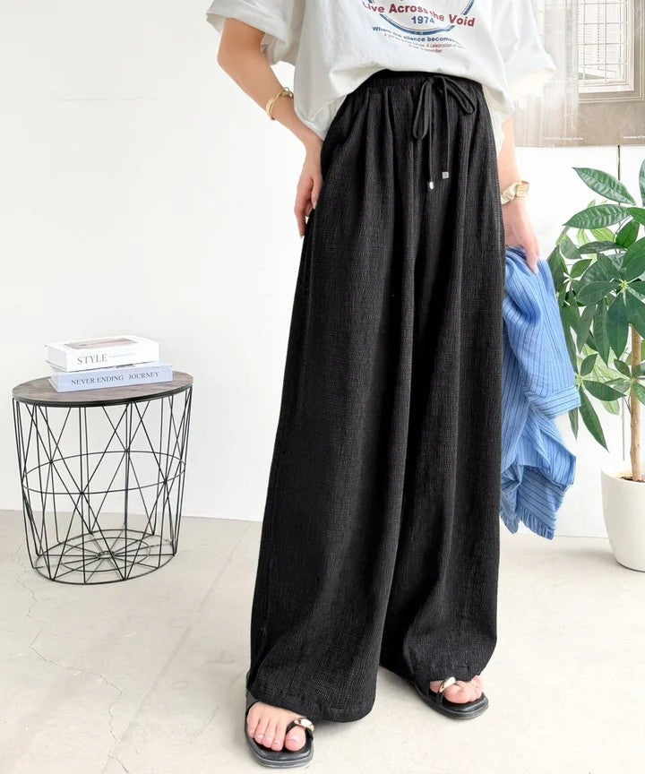 Classical Elf ウエストゴムで着やすく、夏に嬉しい肌触り。楊柳イージーカーブパンツ商品画像-4