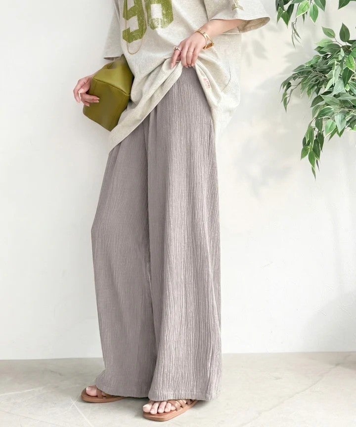Classical Elf ウエストゴムで着やすく、夏に嬉しい肌触り。楊柳イージーカーブパンツ商品画像-27