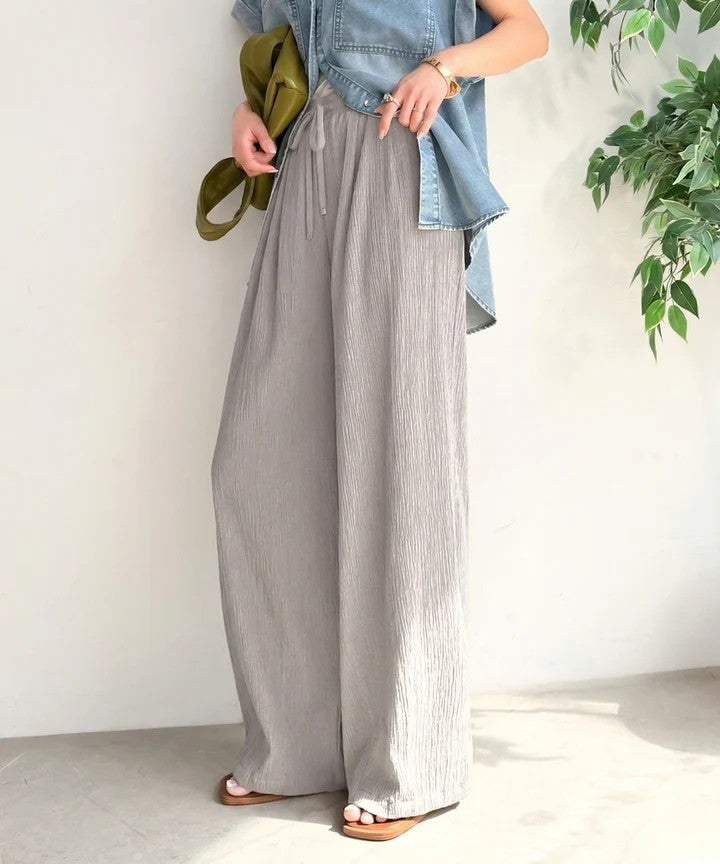 Classical Elf ウエストゴムで着やすく、夏に嬉しい肌触り。楊柳イージーカーブパンツ商品画像-30