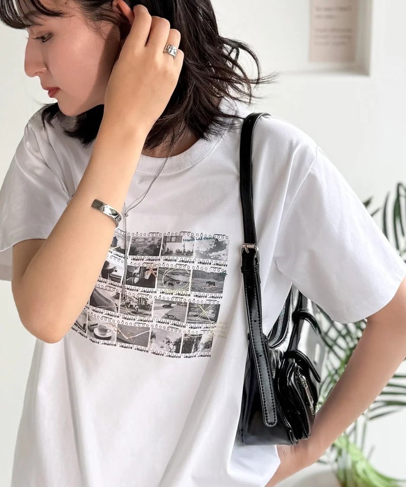 Classical Elf　【接触冷感機能付き】ただのTシャツじゃ、終わらない。フィルムネガフォトプリント×ラクガキ刺繍Tシャツ（半袖）商品画像-5
