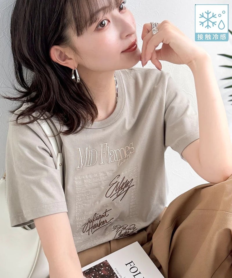 Classical Elf　【接触冷感機能付き】遊びゴコロをくすぐる。筆記体サイン調ロゴ刺繍Tシャツ（半袖）商品画像-4