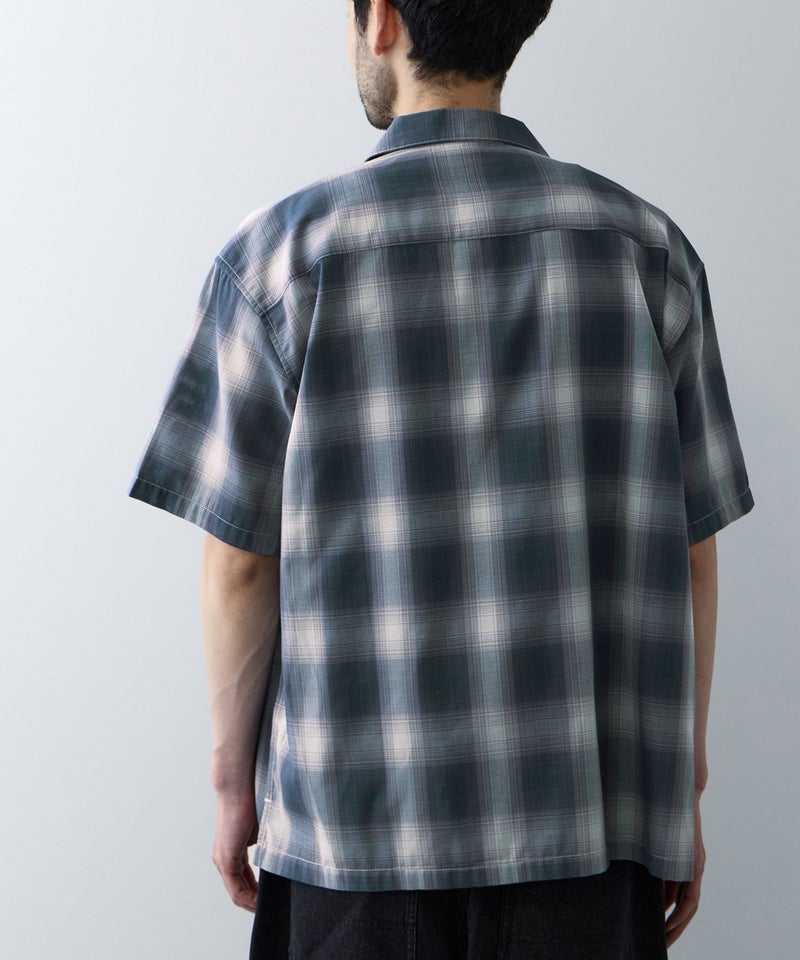 Real Standard  オンブレチェック 半袖オープンカラーシャツ メンズ商品画像-7