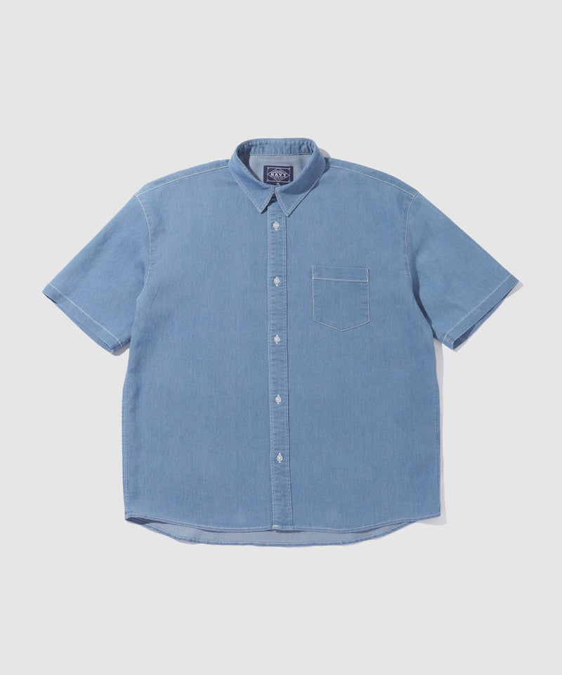NAVY  ブリーズデニム 半袖レギュラーカラーシャツ メンズ商品画像-1