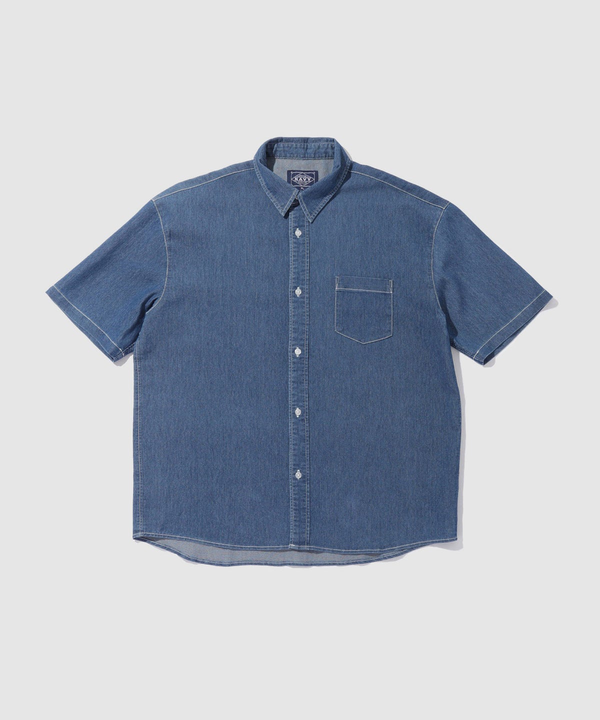 NAVY ブリーズデニム 半袖レギュラーカラーシャツ メンズ