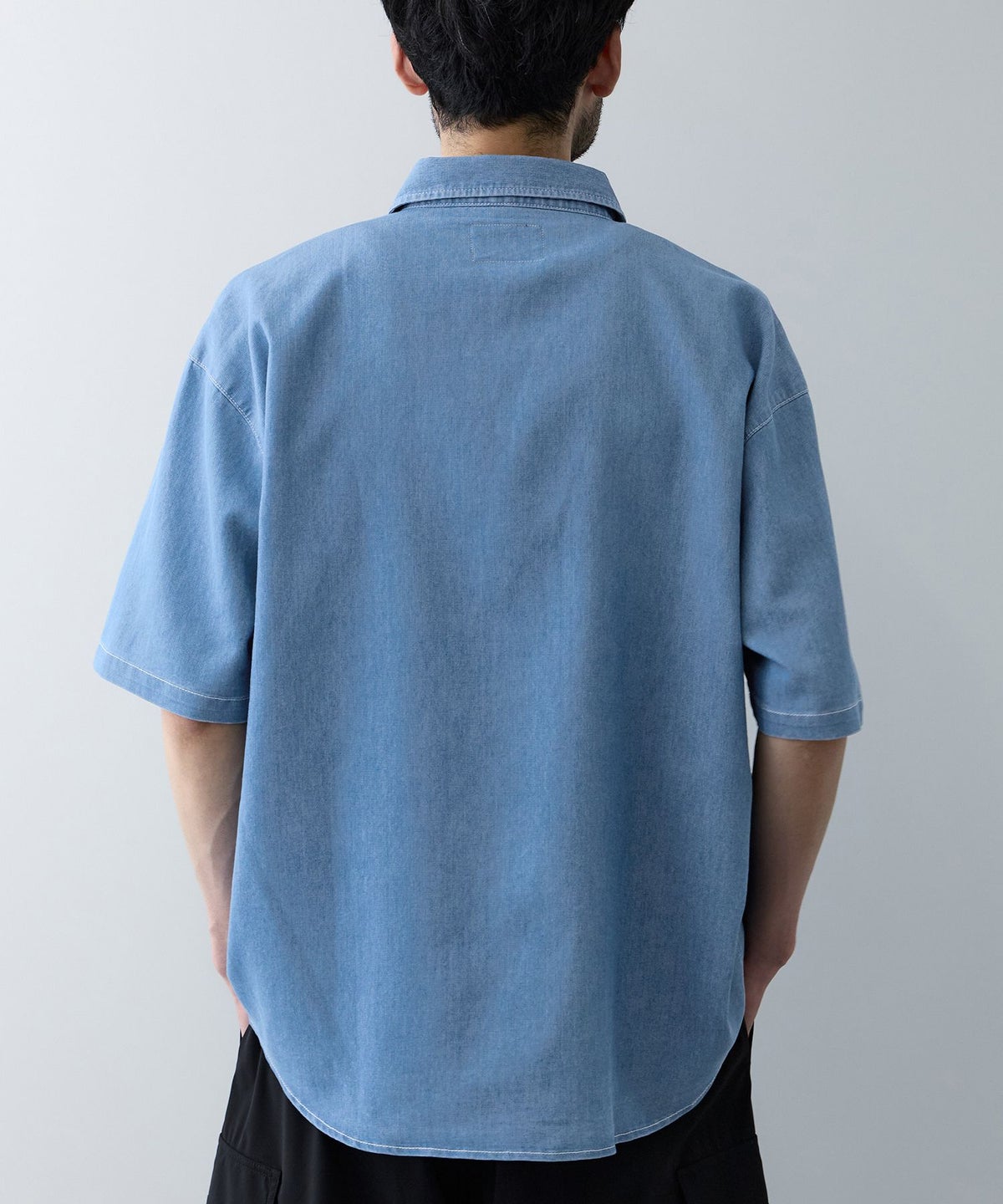 NAVY ブリーズデニム 半袖レギュラーカラーシャツ メンズ