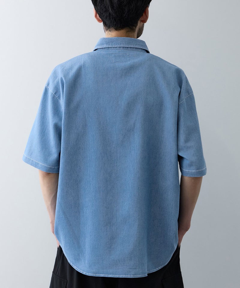 NAVY ブリーズデニム 半袖レギュラーカラーシャツ メンズ商品画像-7